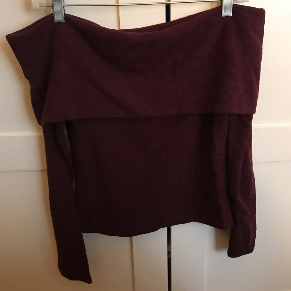 Burgundy off the shoulder sweater